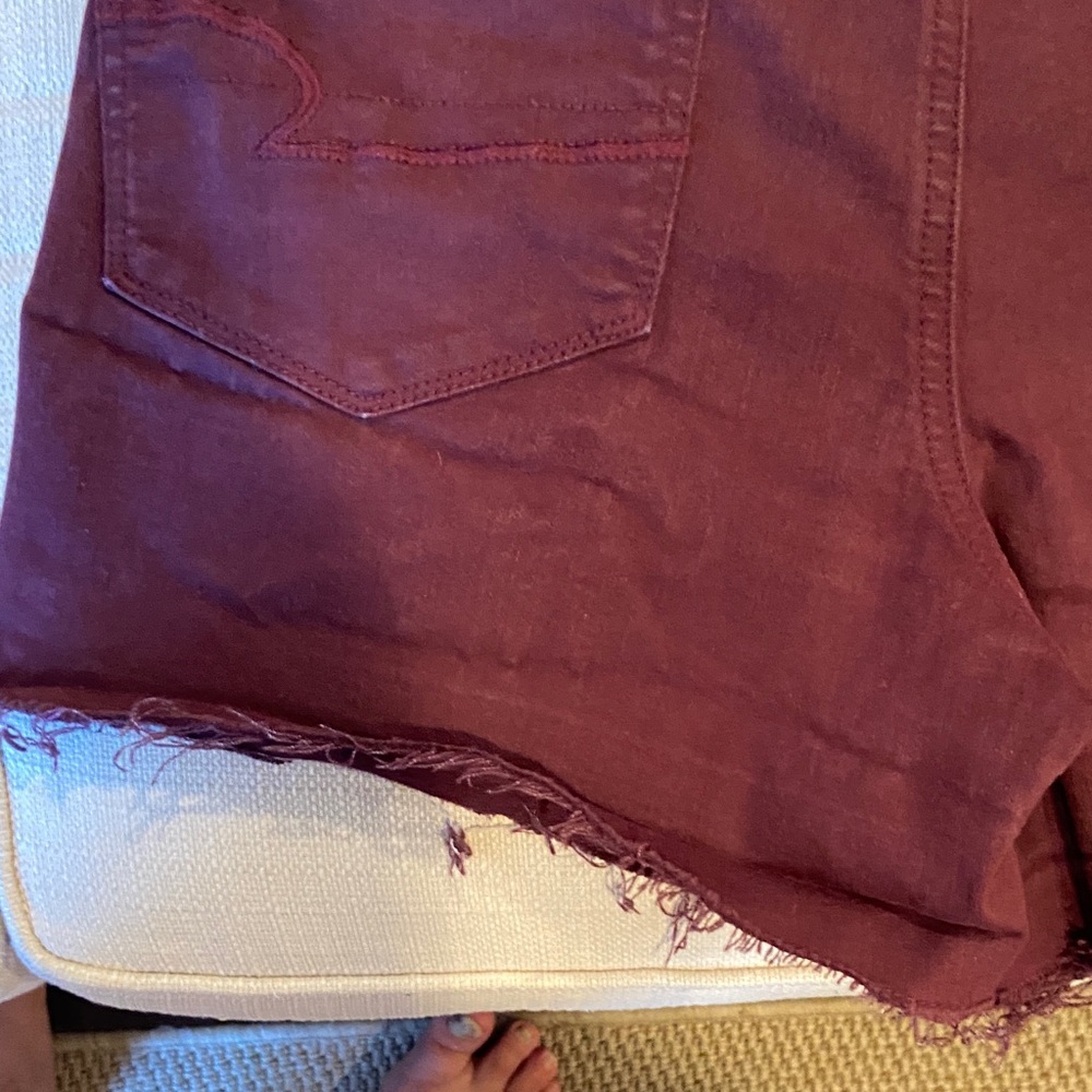 American Eagle Outfitters Women's Maroon Jean Shorts - Picture 12 of 12